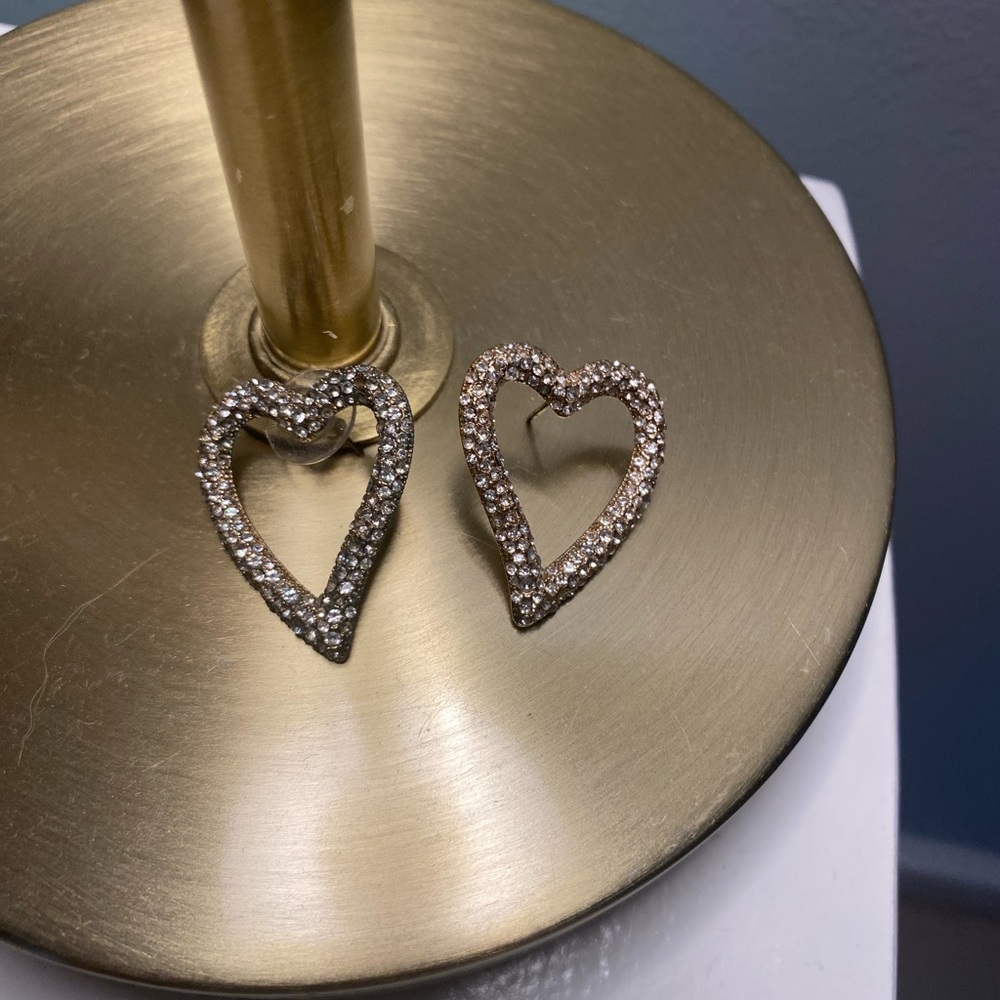 Bauble bar Heart Shaped Rhinestone Earrings